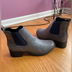 Grey leather healed boots Eastland